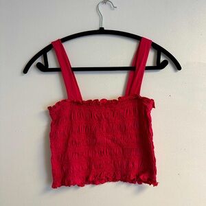 American Eagle Red Ruffled Top. Size Small